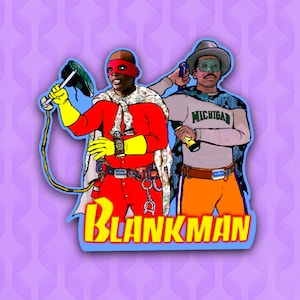 Blankman / Film commedia anni '90 / Adesivo supereroe per laptop, custodie per telefoni e altro ancora!