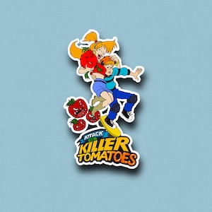 Attack of the Killer Tomatoes, TV Show, 90s Sticker, Cartoon, Vinyl Sticker for Laptops, Scrapbooks, Water Bottles, and more!