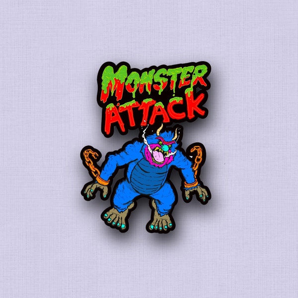 My Pet Monster, 80s Toy, Cartoon, Waterproof, Vinyl Sticker Decal for Scrapbook, Journal, Water Bottles, Laptops, and more