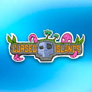 Roblox Cursed Islands inspirierter Aufkleber, Roblox, wasserdicht, Vinyl-Aufkleber, verfluchte Inseln, Wasserflaschen, Laptops und mehr!
