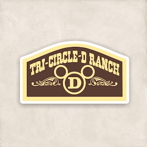 Disney Fort Wilderness Resort and Campground, Circle D Ranch, WDW, autocollant en vinyle imperméable, pour ordinateurs portables, bouteilles d'eau, agendas et plus encore !