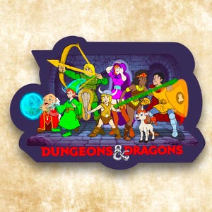 Dungeons and Dragons Sticker, Cartoon, Card  Game, DND, Waterproof, Vinyl Stickers for Laptops, Phones, Water Bottles, and more!
