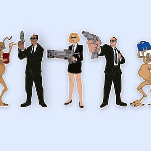 Men in Black, Animated Series, MIB, 90s Cartoon, Waterproof Vinyl Stickers for Laptops, Journals, Water Bottles, Scrapbooks and more!