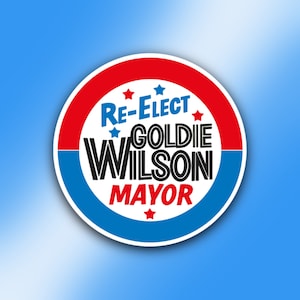 Back to the Future Vinyl Sticker, Mayor Goldie Wilson, 80’s Movie, Waterproof Sticker for laptops, planners, water bottles, phones and more