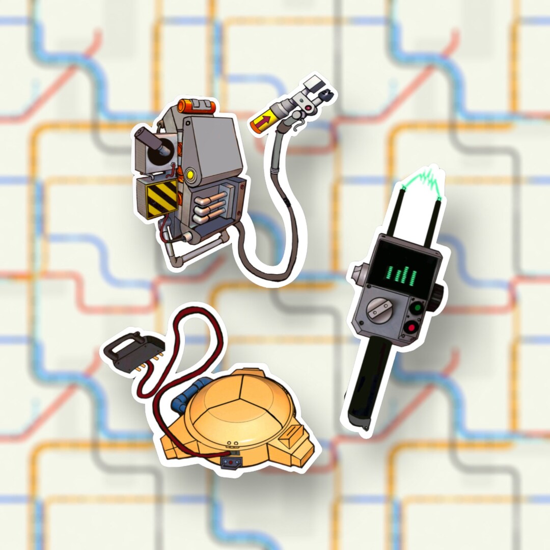 Ghostbusters Stickers, Cartoon, Proton Pack, Ghost Trap, PKE Meter ...