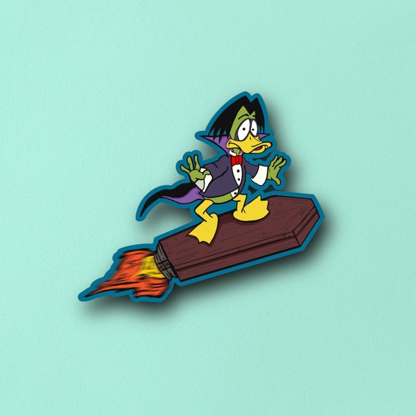 Count Duckula Sticker, Thames, Nickelodeon, Waterproof, Vinyl Sticker Decal for Journals, Water Bottles, Laptops and More!