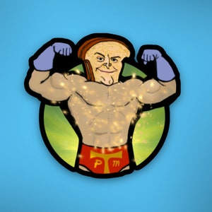Powdered Toast Man, 90s Cartoon, Ren and Stimpy, Nickelodeon, SNICK, Waterproof Vinyl Sticker for laptops, journals, water bottles and more!