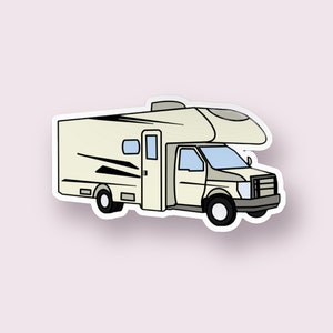 RV | Classe C | Camping | Aventura | Viagem | Trailer | À prova d'água | Adesivo de vinil para diários, laptops, álbuns de recortes e muito mais!
