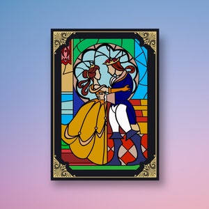 Cuento de La Bella y la Bestia de Disney, impermeable, vinilo adhesivo, Princesa Bella, cuento de hadas, para botellas de agua, fundas de teléfono, portátiles y más.