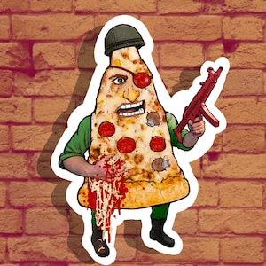Food Fighters, Private Pizza, 80s, toys, Waterproof, Vinyl Sticker Decal for Journals, Water Bottles, Laptops and More!