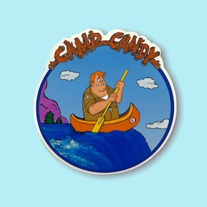 Camp Candy, John Candy, 90s Cartoon, Waterproof, Vinyl Sticker for Laptops, Journal, Water Bottles, Lockers and more!