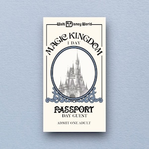 Disney Magic Kingdom Sticker, Vintage Park Ticket, WDW, Waterproof, Vinyl Sticker for journals, scrapbooks, water bottles, laptops and more!