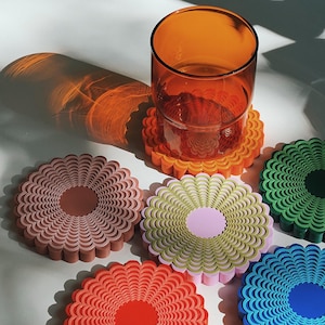 3D Printed Drink Coasters (SET OF 4+) - BLOOM l Made to Order