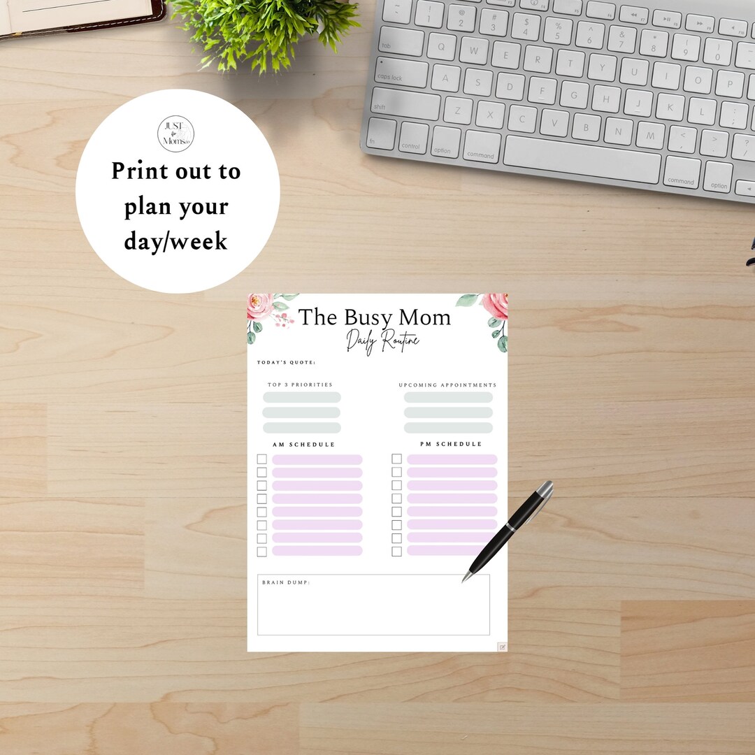 Digital Daily Routine Printable Planner for Busy Moms Use With Good ...