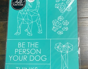 VINTAGE Chalk Couture Transfer - Geo Dog
