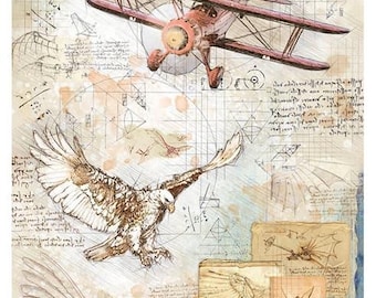 Ciao Bella A4 rijstpapier - Sign of the Times, Study of Flight, CBRP173