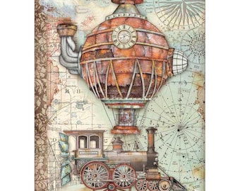 Stamperia A4 Decoupage Rice Paper - Sir Vagabond Vintage Travel, DFSA4517