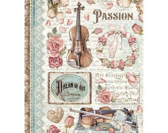 Stamperia A4 Decoupage Rice Paper - Passion Music, DFSA4621