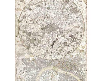 Stamperia A4 Decoupage Rice Paper - Strange London Guide, DFSA4522