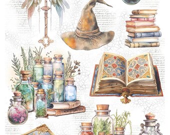 Ciao Bella A4-rijstpapier - Drankjes en boeken - CBRP391