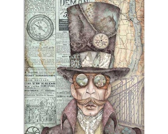 Stamperia A4 Decoupage Rice Paper-Sir Vagabond Photography, DFSA4516