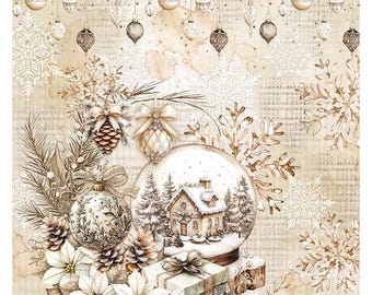 Ciao Bella A4 Rice Paper - Romantic Snowball CBRP554