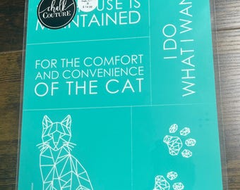 VINTAGE Chalk Couture Transfer - Geo Cat