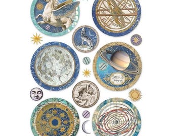 Stamperia A4 Rice Paper - Cosmos Infinity rounds, DFSA4731