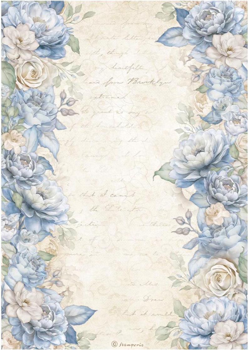 Stamperia A4 Decoupage Rice Paper - Timeless Floral Borders, DFSA41030 ...