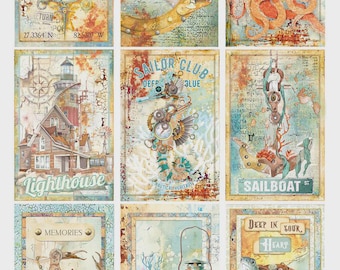 Ciao Bella A4 Rice Paper - Coral Reef Mini Cards CBRP457