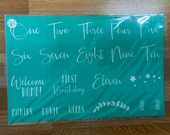 VINTAGE Chalk Couture Transfer - Baby Milestone