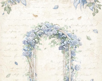 Stamperia A4-decoupagerijstpapier - tijdloze boog, DFSA41031