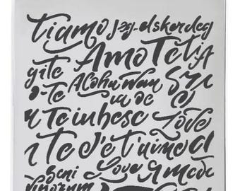 Ciao Bella Mixed Media Stencils - Love Engraved CBMS141