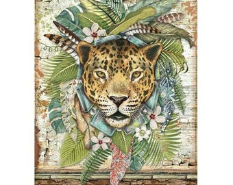 Stamperia A4 decoupage rijstpapier - Amazonia Jaguar, DFSA4530
