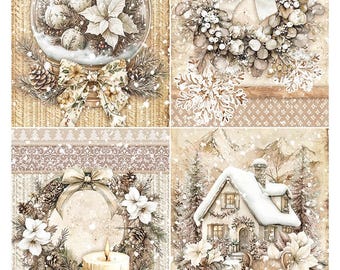 Ciao Bella A4 Rice Paper - Winter Season Cards CBRP553
