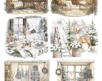 Ciao Bella A4 Rice Paper - Winter Frames CBRP558