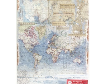 Stamperia A3-decoupagerijstpapier - Antarctische verkenning, DFSA3078