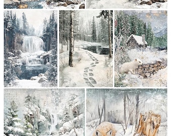 Ciao Bella A3 Rice Paper Maxi Sheet - Winter Landscapes CBRM150