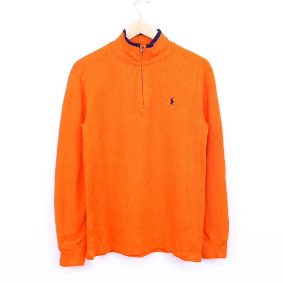 Vintage Ralph Lauren Sweatshirt Orange Quarter Zip With Logo - Etsy Polska