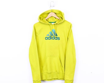 yellow adidas hoodie with black stripes