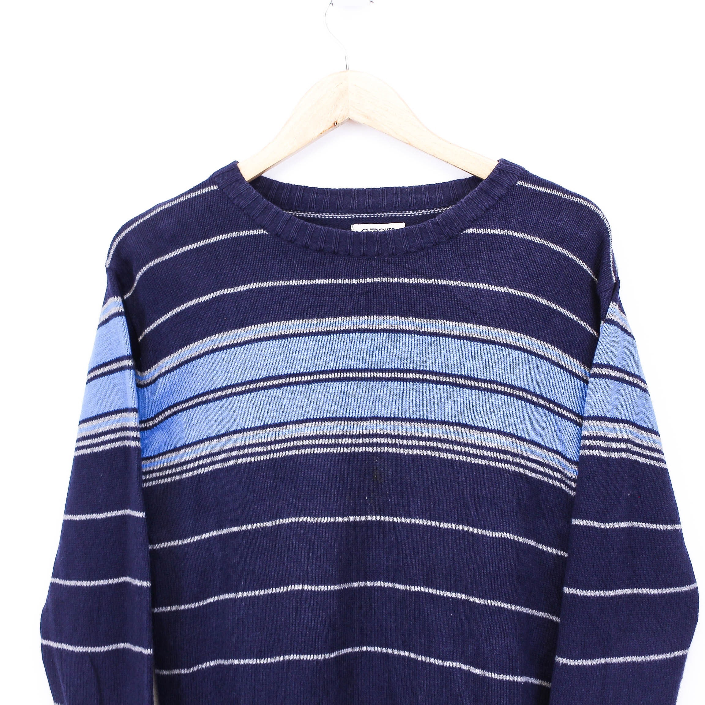 Vintage Cherokee Jumper Navy Pullover Striped Long Sleeve Size - Etsy