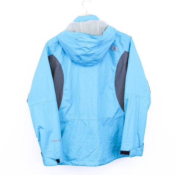 Vintage The North Face Rain Coat Zip Up Blue Hooded 9… - Gem