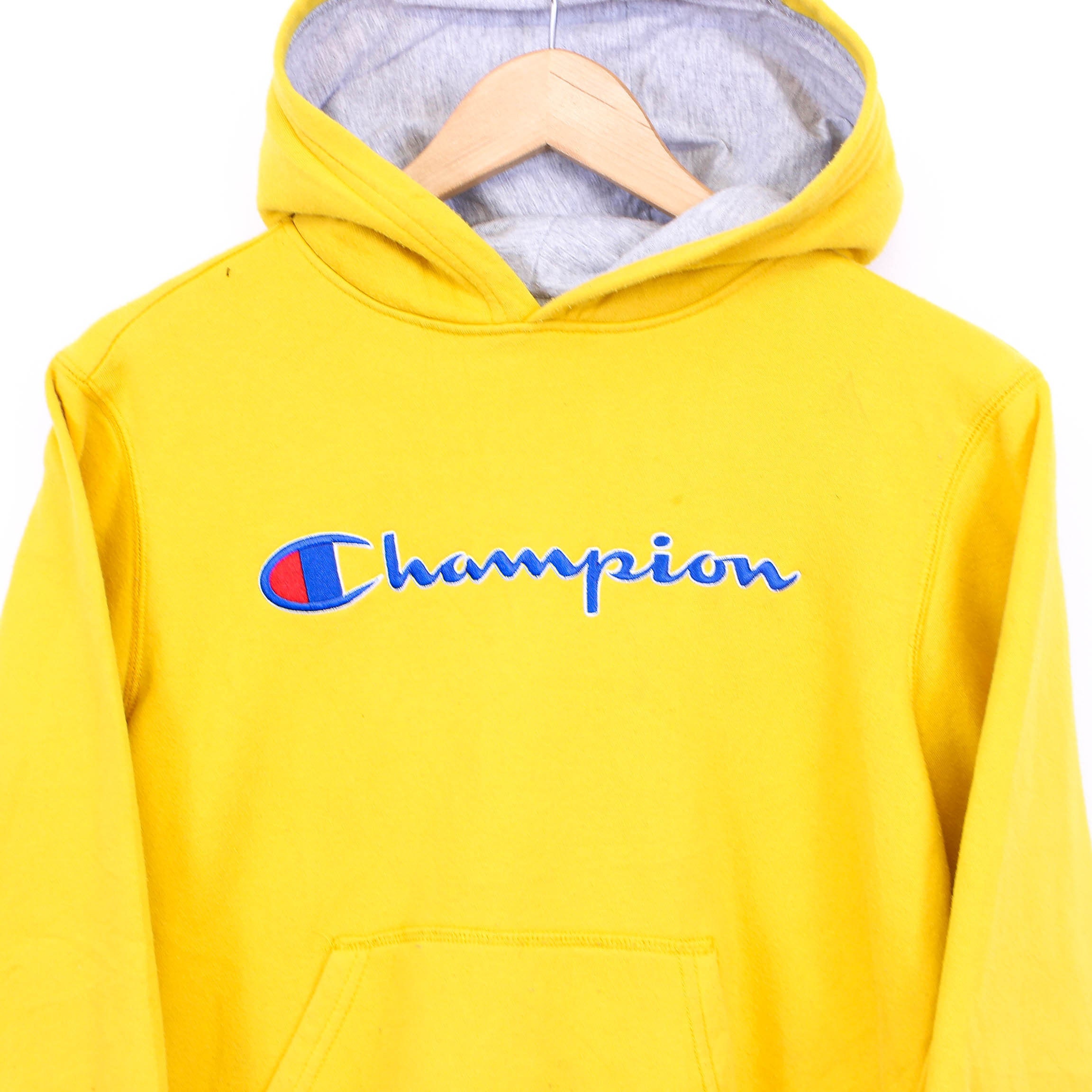 Verzamelen Mauve Snor Vintage Champion Hoodie Yellow With Spell Out Embroidered Logo - Etsy