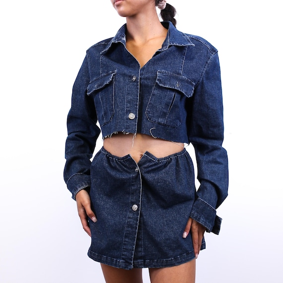 Vintage Reworked Cropped Denim Jacket 