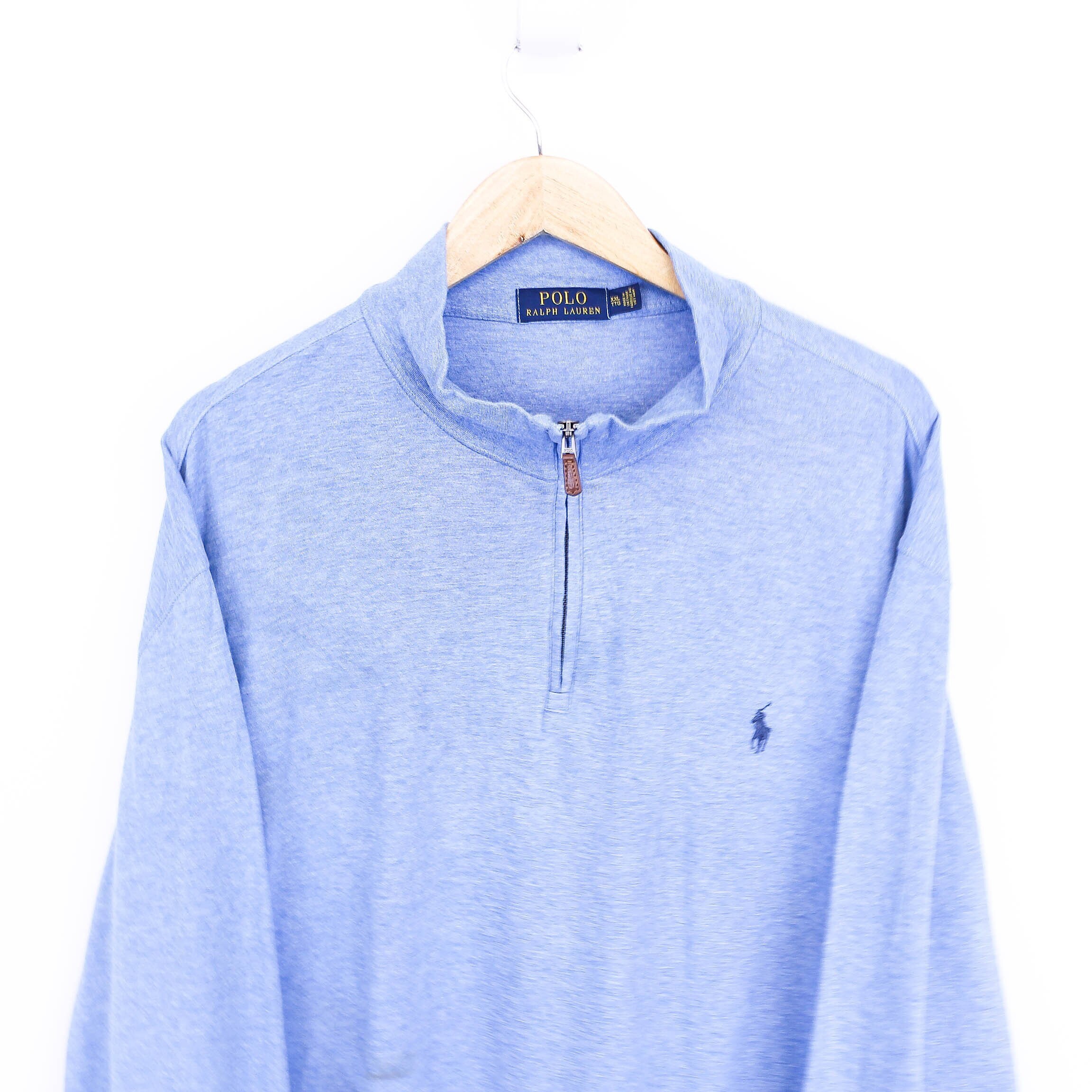 Vintage Ralph Lauren Sweatshirt Blue Quarter Zip With Logo - Etsy