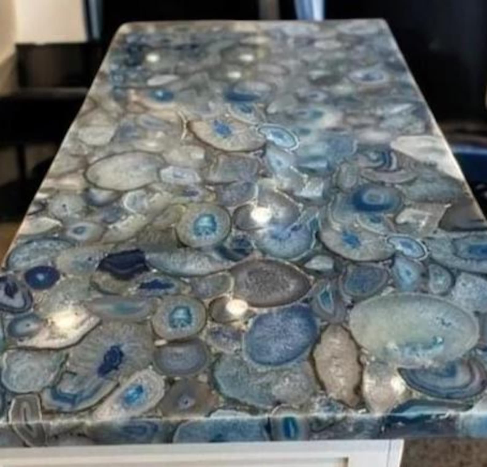 Blue Agate Countertop Slab | Geode Stone Island Top - Etsy