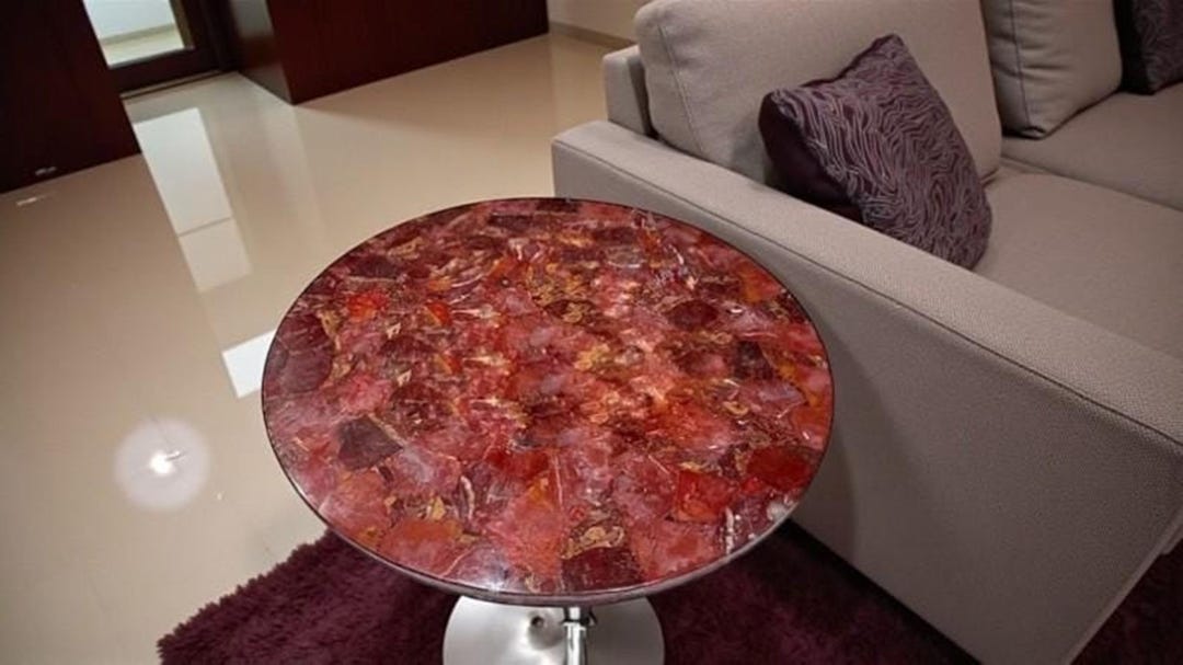 Ruby Table Top Luxury Red Onyx Table Top I Round Home Table Top I Custom Onyx Garden ...