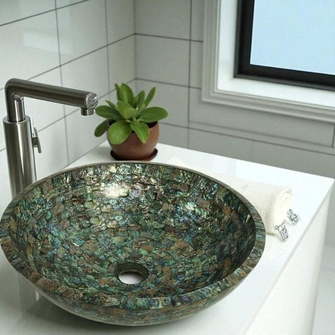 Shell Like Sink Round Abalone Shell Sink I Abalone Shell Wash Basin I Abalone Shell ...