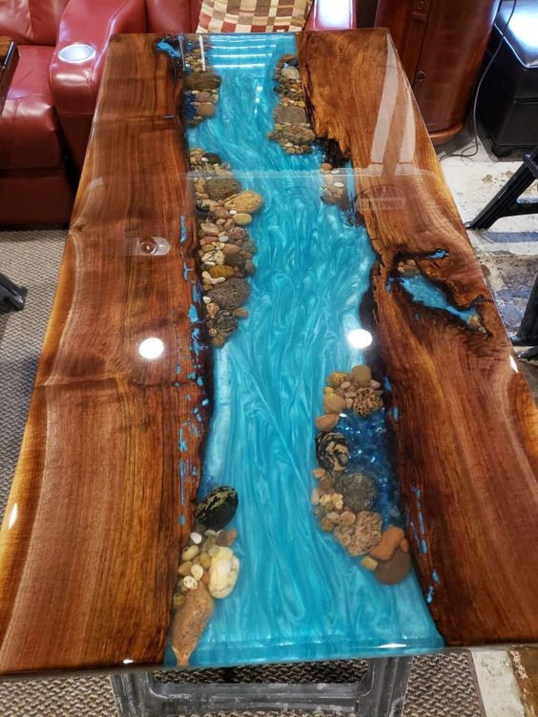 Custom Stone Epoxy Resin Dining and Coffee Table Epoxy Etsy