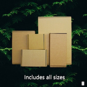 Eco-vriendelijke Royal Mail Large Letter Cardboard PIP Box Sample Pack Bevat alle maten A4, A5, A6, A7, DL - Beschikbaar in wit of bruin